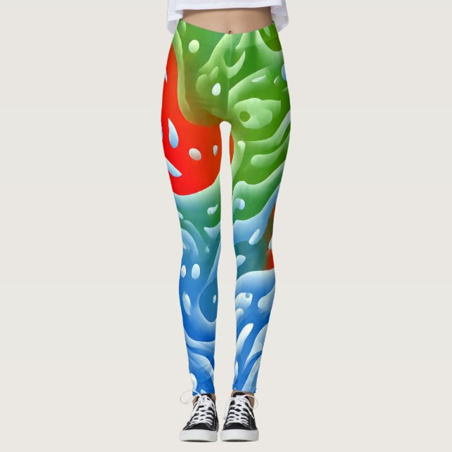 Einzigartige bunte "Ratti_Creative_Arts" Leggings (Vorderseite)