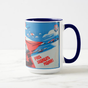 Einzigartige, bunte sowjetische Tasse des
