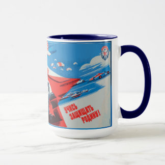 Einzigartige, bunte sowjetische Tasse des
