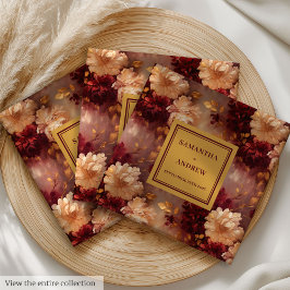 Einzigartige Burgundy Gold Boho Wedding Cloud Napk Serviette