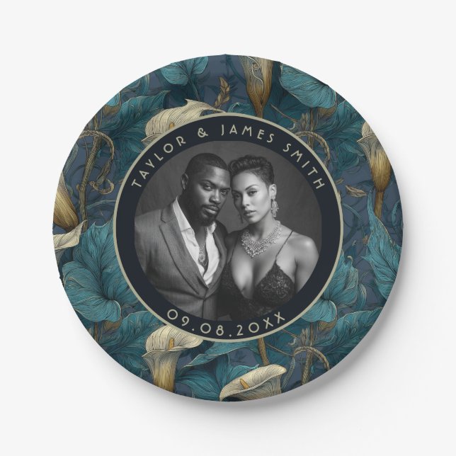 Einzigartige Calle Lilies Teller für Bridge als Pa (Vorderseite)