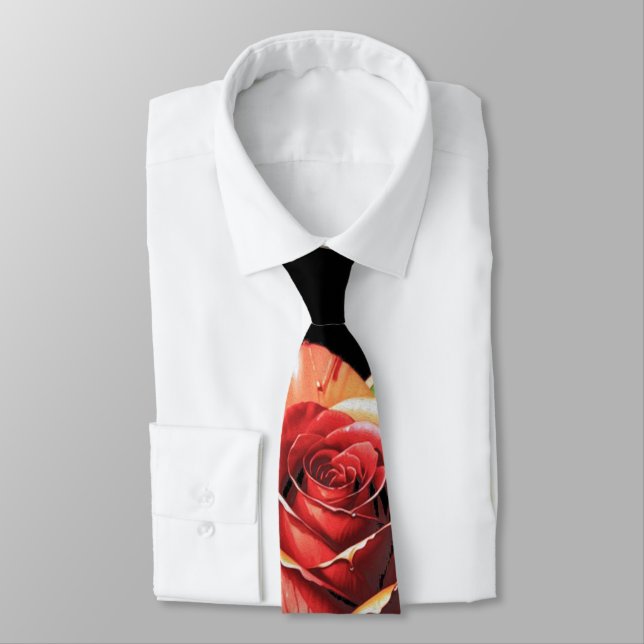 Einzigartige Candy Cane Rose Design Blume Krawatte (Gebunden)