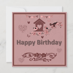 Einzigartige Clipart Geburtstag Flat Greeting Card Karte