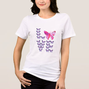 einzigartige Collage Kunst SCHMETTERLINGE buchstab Tri-Blend Shirt