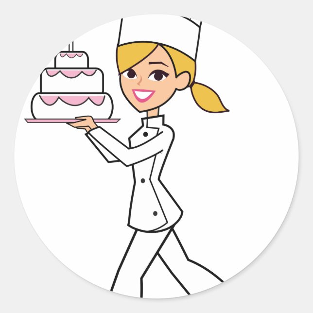 Einzigartige Darstellung des Girl-Koch Runder Aufkleber (Vorderseite)