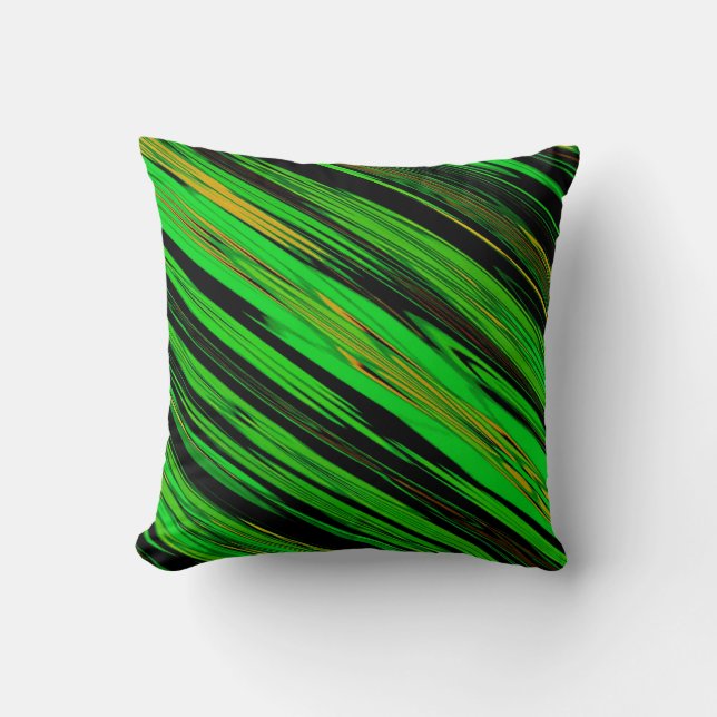 Einzigartige diagonale grüne Explosion der Kunst Kissen (Vorderseite)