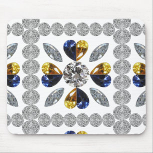 Einzigartige Diamantenkunst, gelbes Blau im Herzen Mousepad
