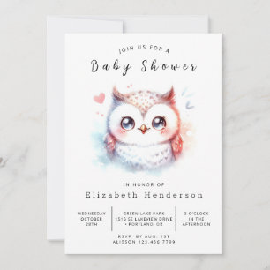 Einzigartige Digital Owl Baby Dusche Einladung