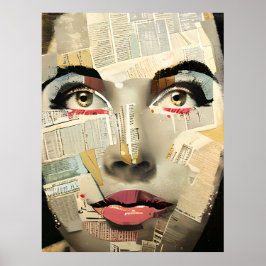 Einzigartige digitale Kunst | Hübsche Lady Abstrak Poster