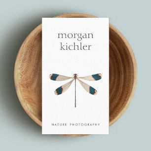 Einzigartige Dragonfly Natur Beruflich Weiß Visitenkarte