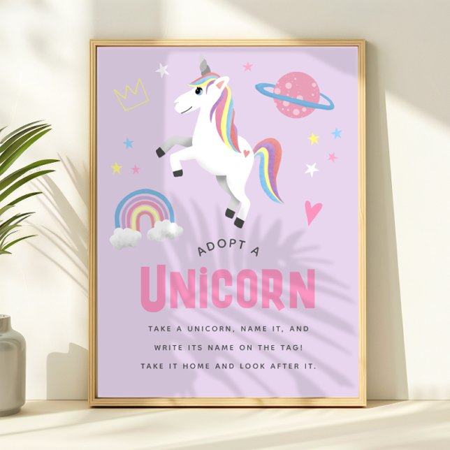 Einzigartige Einhorn-Geburtstags-Adoptionsstation  Poster (Von Creator hochgeladen)