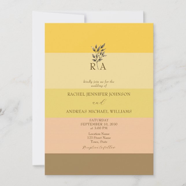 Einzigartige Einladung zur Hochzeit im Herbst Boho (Vorderseite)