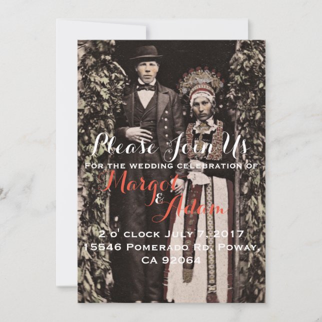 Einzigartige Einladung zur Hochzeit, sonderbar, Vi (Vorderseite)