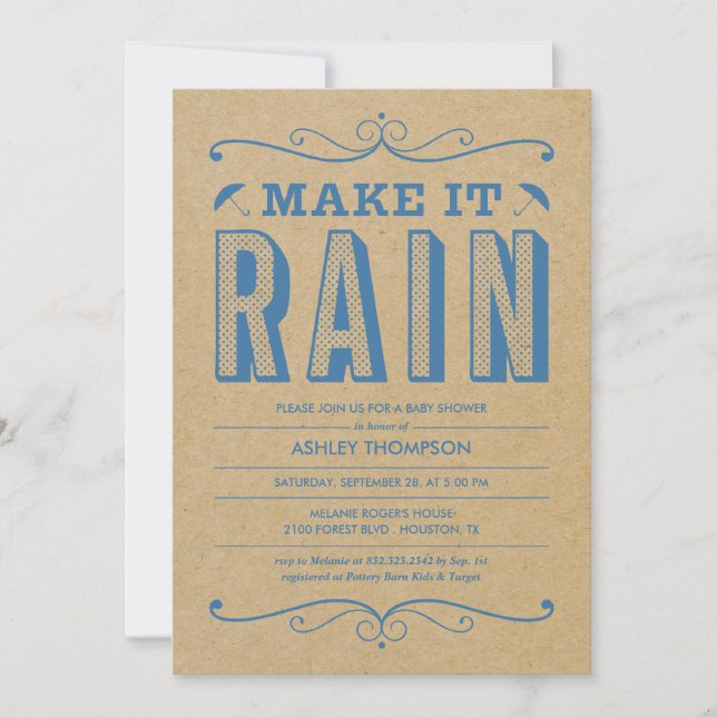 Einzigartige Einladungen für Babydusche (Vorderseite)