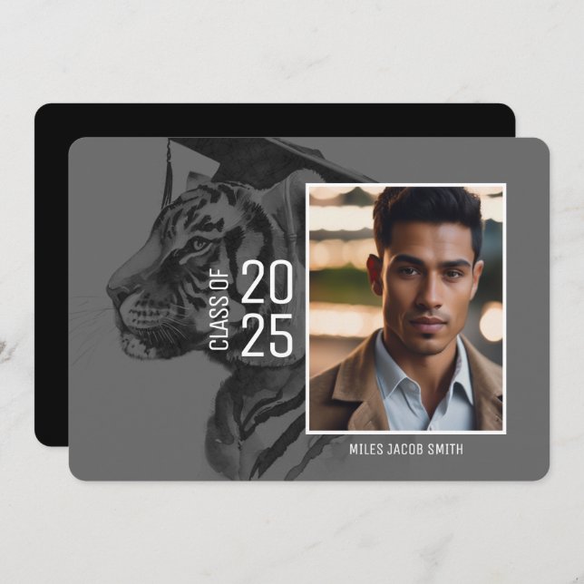 Einzigartige Einladungen zur Graduierung hinzufüge (Vorne/Hinten)