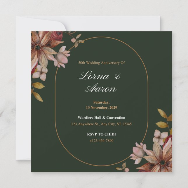 Einzigartige Einladungskarte für Hochzeiten Einladung (Vorderseite)