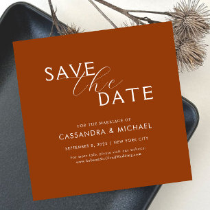 Einzigartige Elegant Terracotta Typografie Hochzei Save The Date