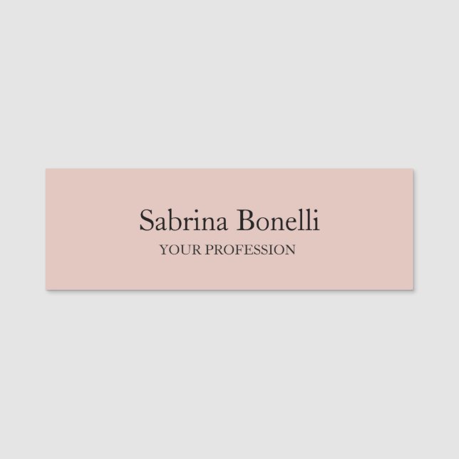 Einzigartige Elegante Schlichte, einfache Rose Gol Namensschild (Vorderseite)
