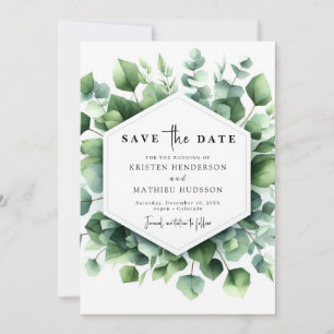Einzigartige Eukalyptus Digital Wedding Save The Date