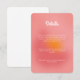 Einzigartige farbenfrohe Gradient Ombre Rosa Orang Begleitkarte