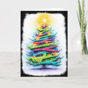 Einzigartige farbenfrohe Weihnachtskarten Feiertagskarte