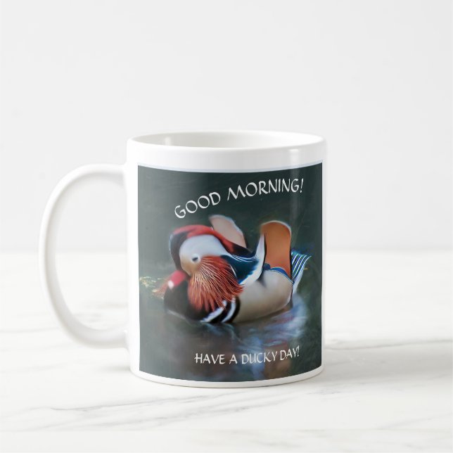EINZIGARTIGE FARBFARBIGE MANDARIN DUCK KAFFEETASSE (Links)