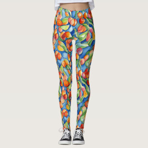 Einzigartige Farbige Aprikosenfrüchte Sommer Wasse Leggings