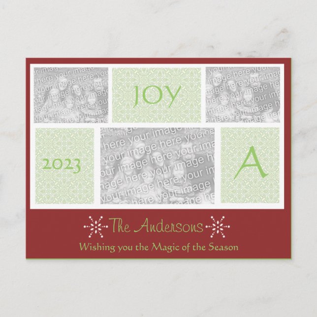 Einzigartige Ferienkarte mit 3 Fotos Feiertagspostkarte (Vorderseite)