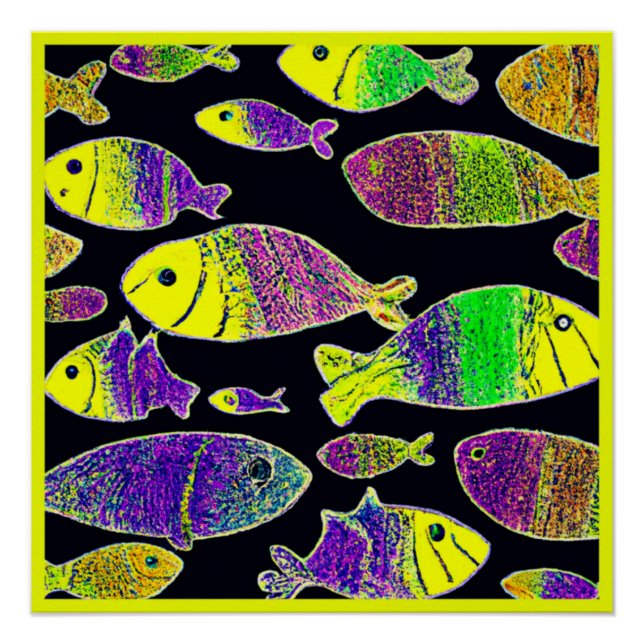 Einzigartige Fischmuster Art. Jetzt kaufen Poster (Vorderseite)
