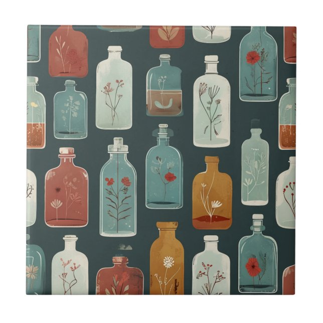 einzigartige Flaschenkunst Fliese (Vorderseite)