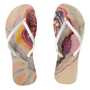 Einzigartige Flip Flops mit abstrakter Kunst