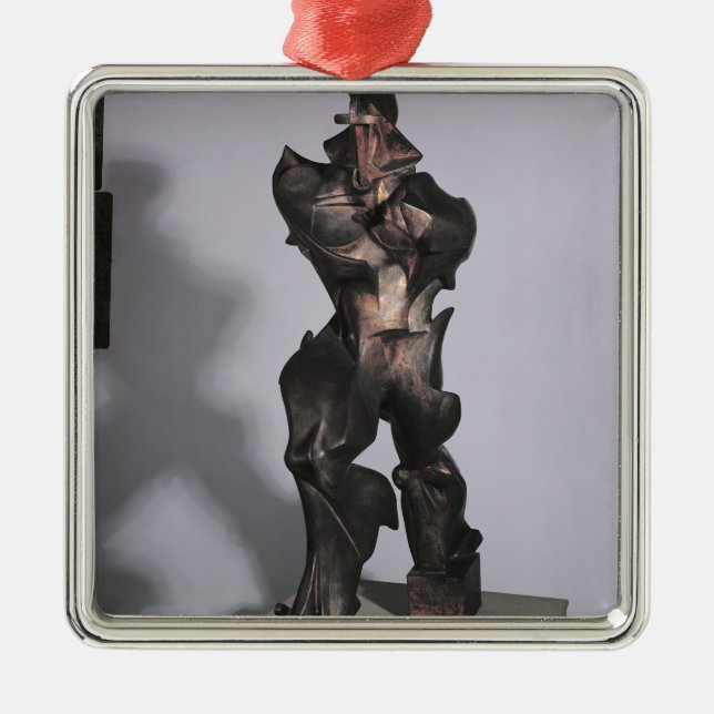 Einzigartige Formen der Kontinuität in Space, 1913 Silbernes Ornament (Vorne)