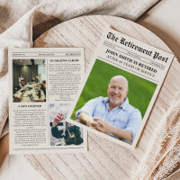 Einzigartige Foto-Zeitungs-Ruhestands-Karte