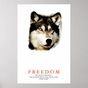Einzigartige Freiheit Motivierend Wolf Poster druc