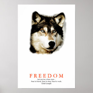 Einzigartige Freiheit Motivierend Wolf Poster druc