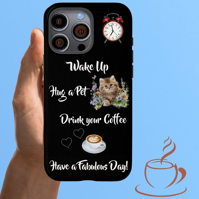 Einzigartige Fun Cat and Coffee Lover Case-Mate iPhone Hülle (Von Creator hochgeladen)