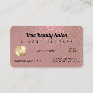 Einzigartige Funkelnd Rose Gold Glitzer Kreditkart Visitenkarte