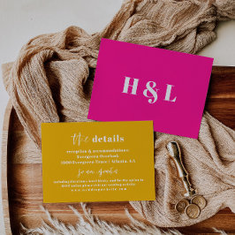 Einzigartige, gelbe, fette Hochzeitskarte Begleitkarte