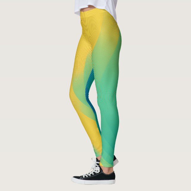 Einzigartige gelbe Leggings mit abstraktem Design (Links)