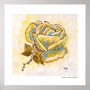 Einzigartige gelbe Rosenblume Floral Südfrankreich Poster