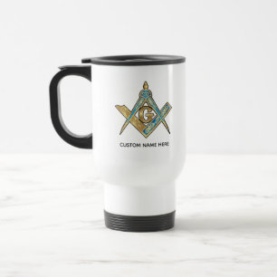 Einzigartige Geschenke für die Freimaurer Gold M Reisebecher