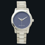 Einzigartige Geschenke für Männer Navy Blue Silver Armbanduhr<br><div class="desc">Einzigartige Geschenke für Männer - übergroße Armbanduhr aus blauem Silber mit anpassbarem Text. Sie können Ihre eigene Uhr erstellen,  einfach Ihren Namen oder einen anderen Text hinzufügen. Einzigartige Geschenke für Männer zum Geburtstag,  zu Weihnachten,  zum Vatertag oder an jedem anderen Tag... </div>