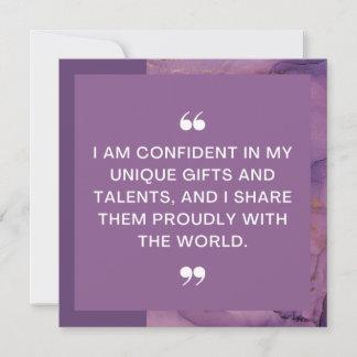 Einzigartige Geschenke Positive Affirmative Card