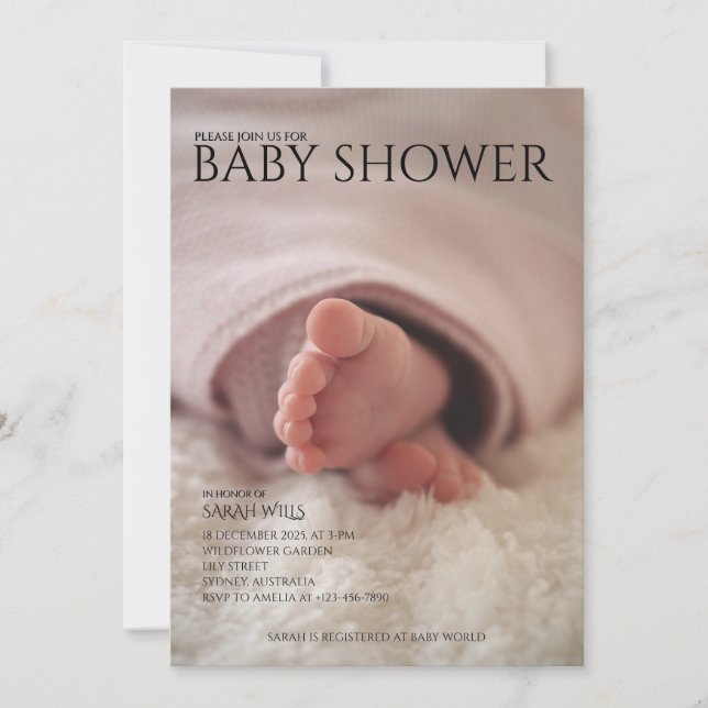 Einzigartige geschlechtsneutrale Babydusche Einladung (Vorderseite)