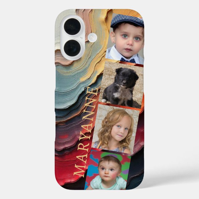 Einzigartige, getrocknete Farbtöne mit 4 Fotos Case-Mate iPhone Hülle (Rückseite)