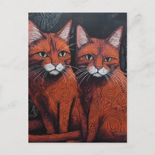 Einzigartige Ginger-Katzen Postkarte (Vorderseite)