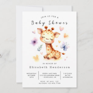 Einzigartige Giraffe Babydusche Einladung