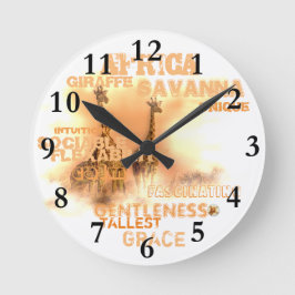 Einzigartige Giraffen, runde (mittlere) Wall-Uhr Wanduhr