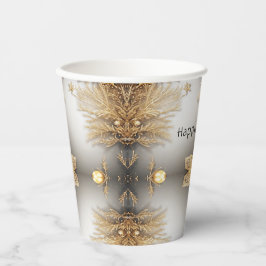 Einzigartige Gold Decorative Weihnachtspapiere Pappbecher