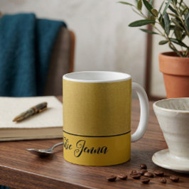 Einzigartige Gold- und Schwarz-Stilkalligraphie Kaffeetasse